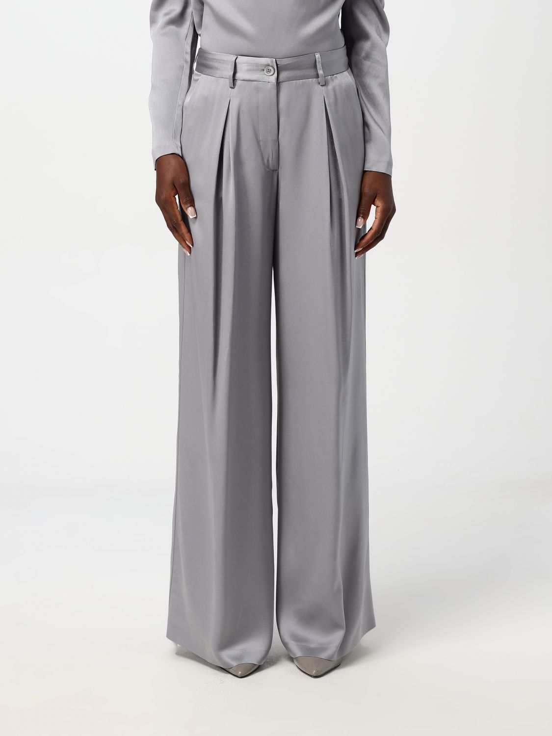 Shop Semicouture Pants  Woman Color Grey In Grau