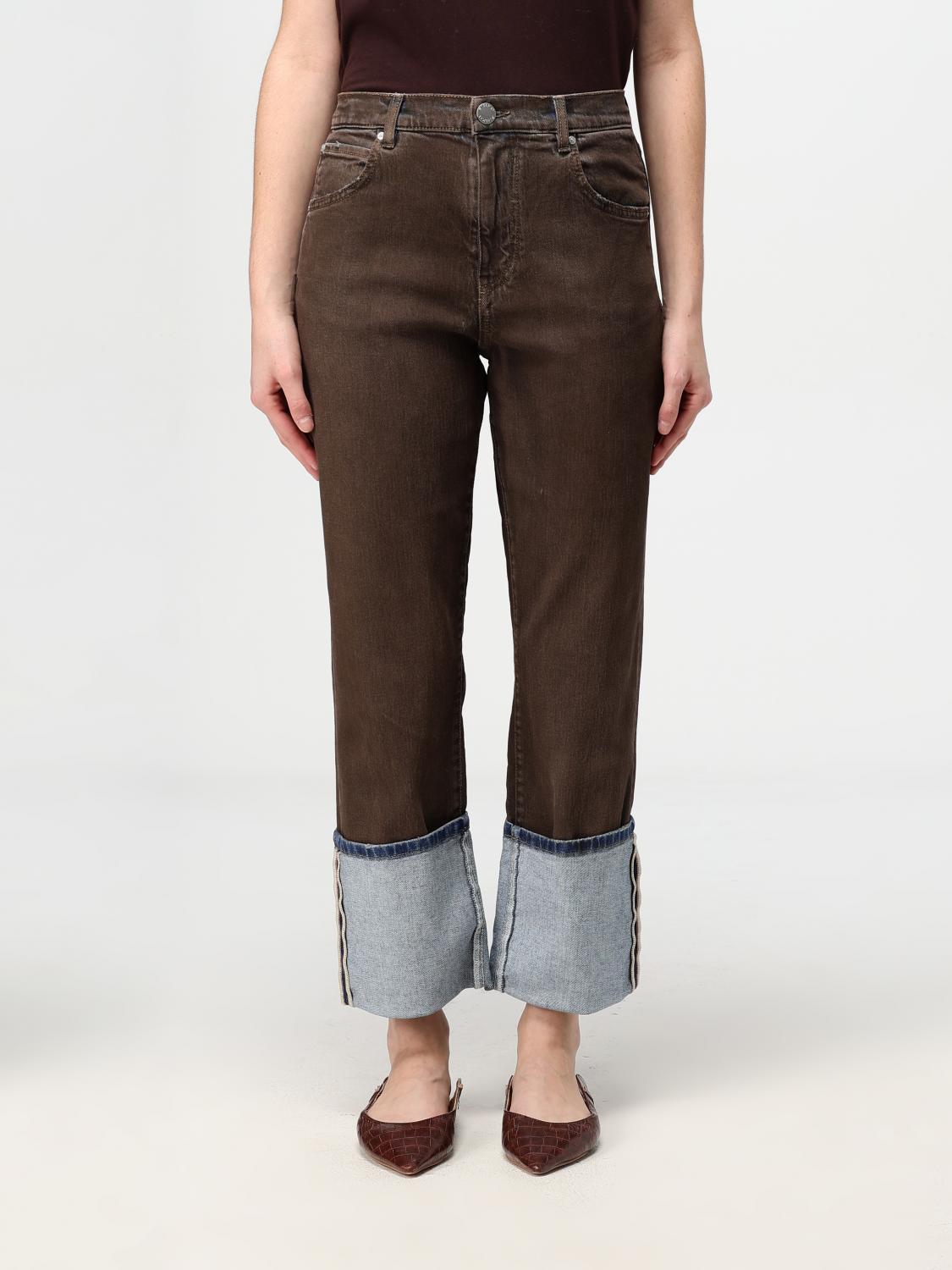 Shop Pinko Jeans  Woman Color Brown In Braun