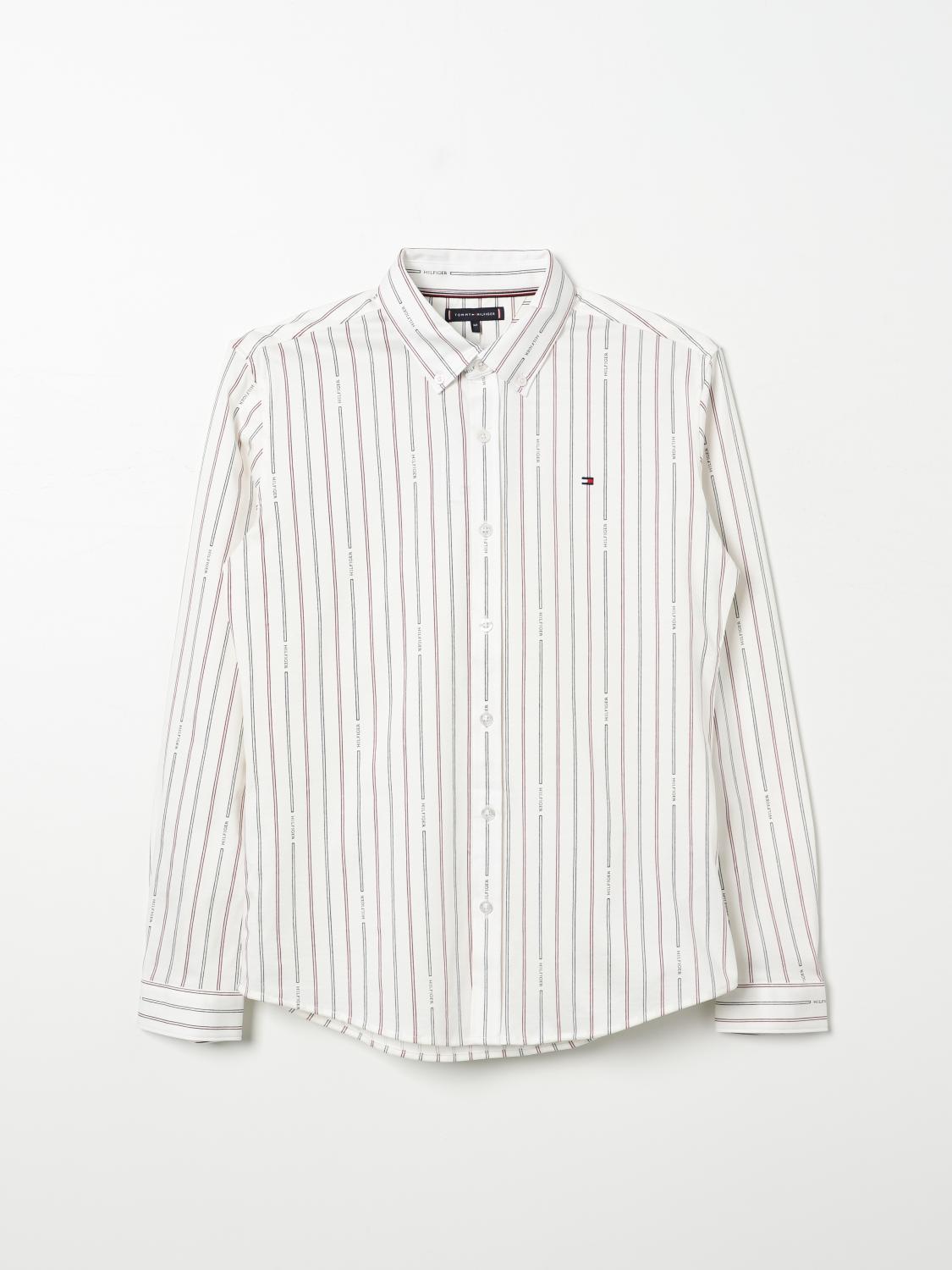 Tommy Hilfiger Regular Fit Stripe Poplin Shirt In Ivory