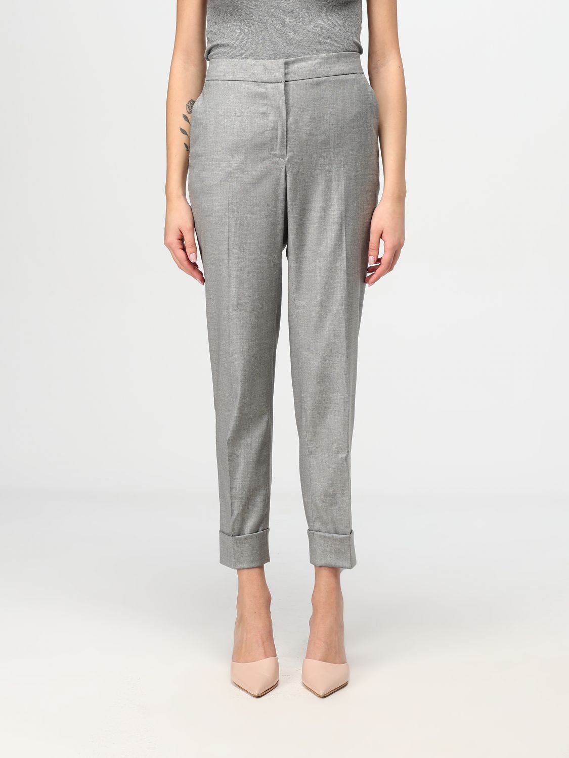 Shop Pt Torino Pants  Woman Color Grey In Grau