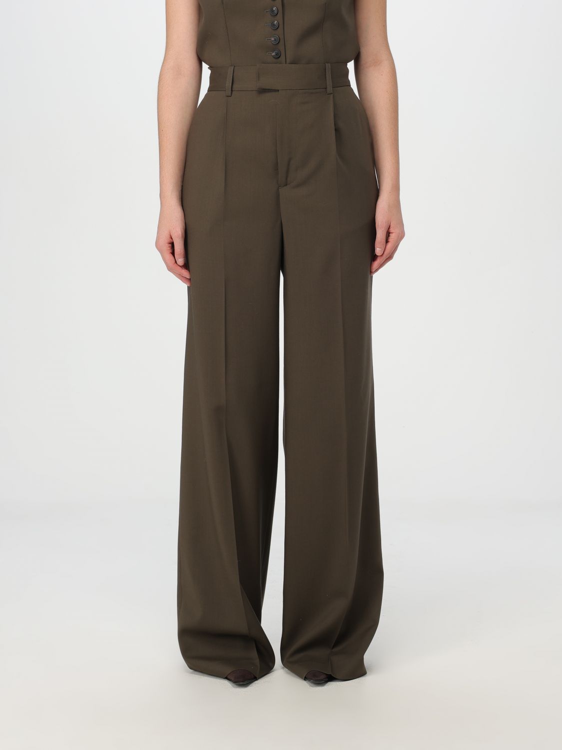 Shop Rohe Pants  Woman Color Brown In Braun