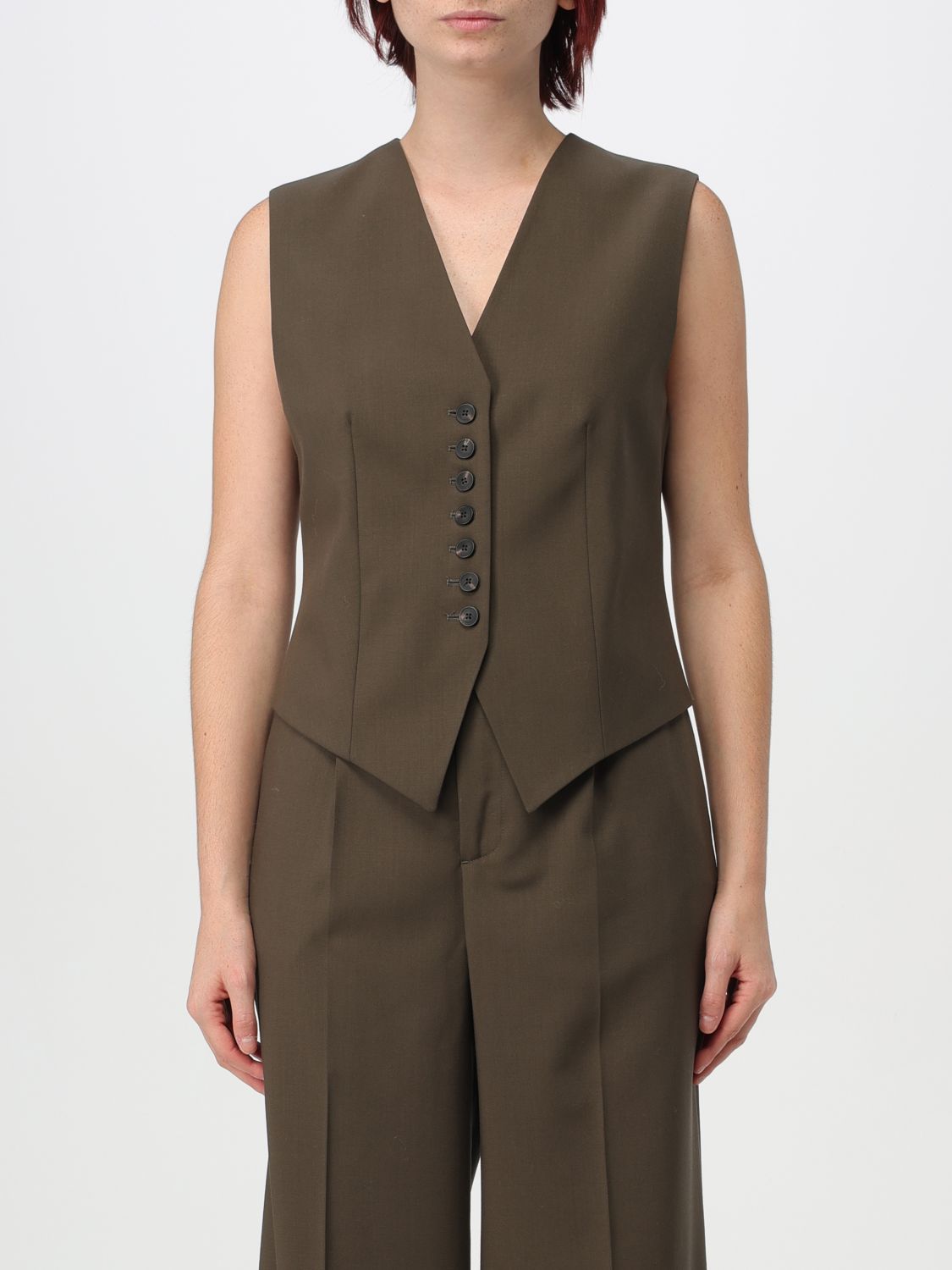 Shop Rohe Waistcoat  Woman Color Brown In Braun