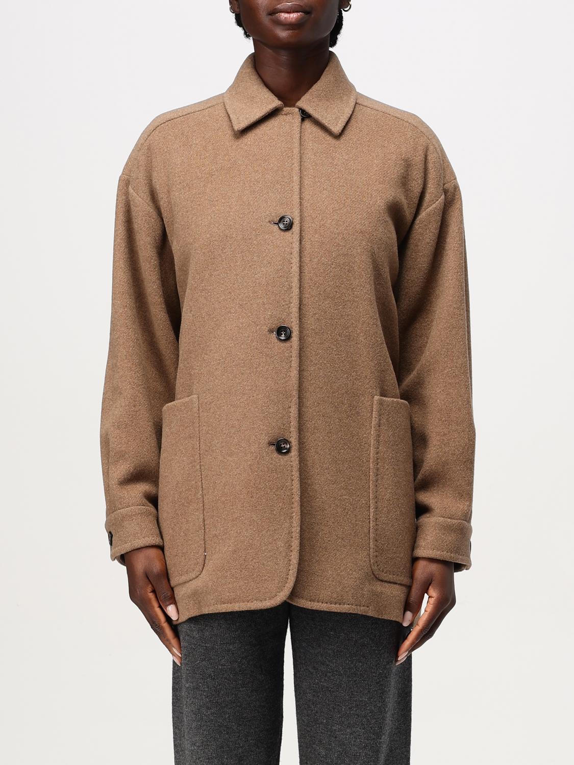 Shop Max Mara Coat  Woman Color Leather