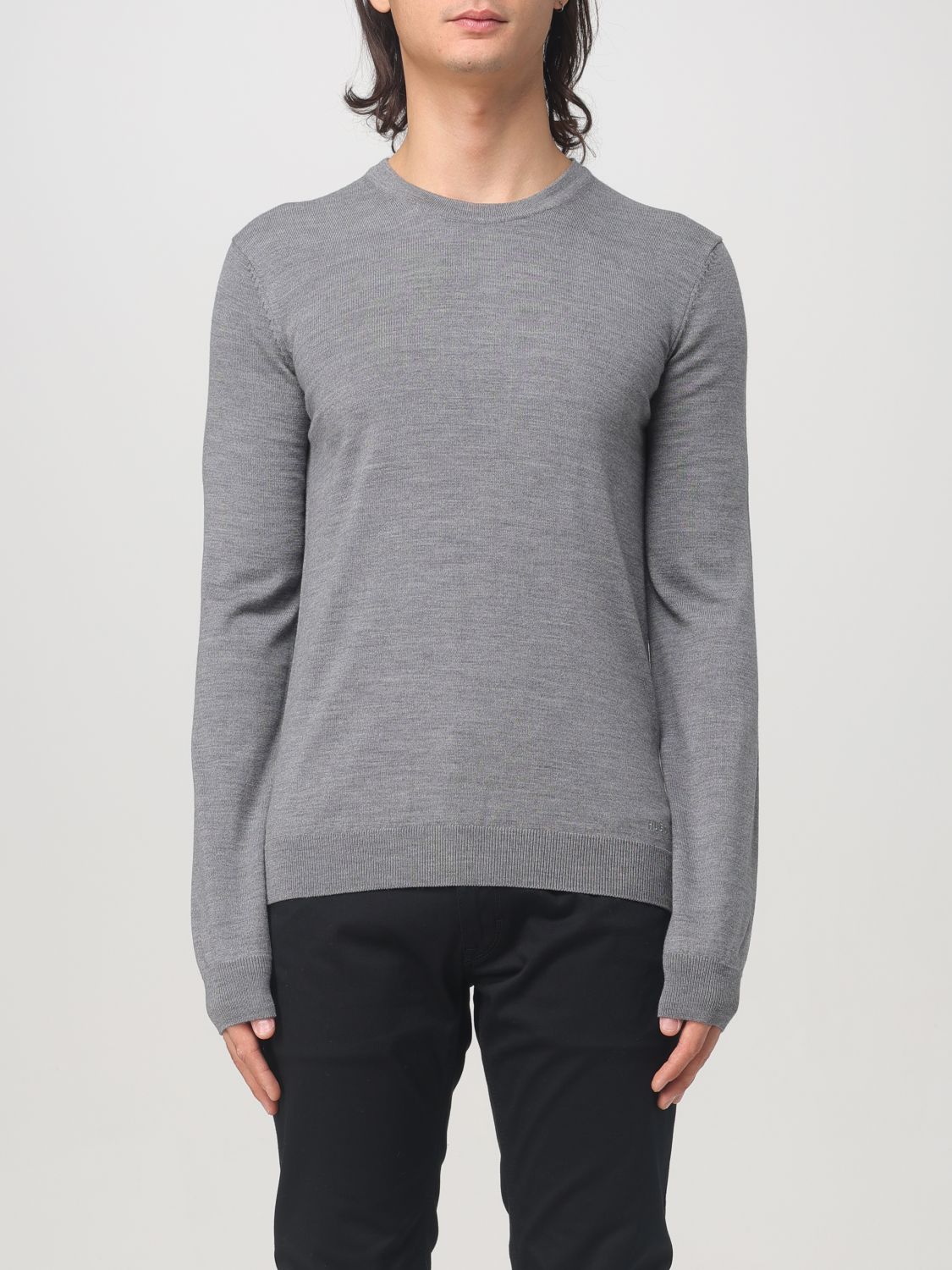 Shop Hugo Sweater  Men Color Grey In Grau