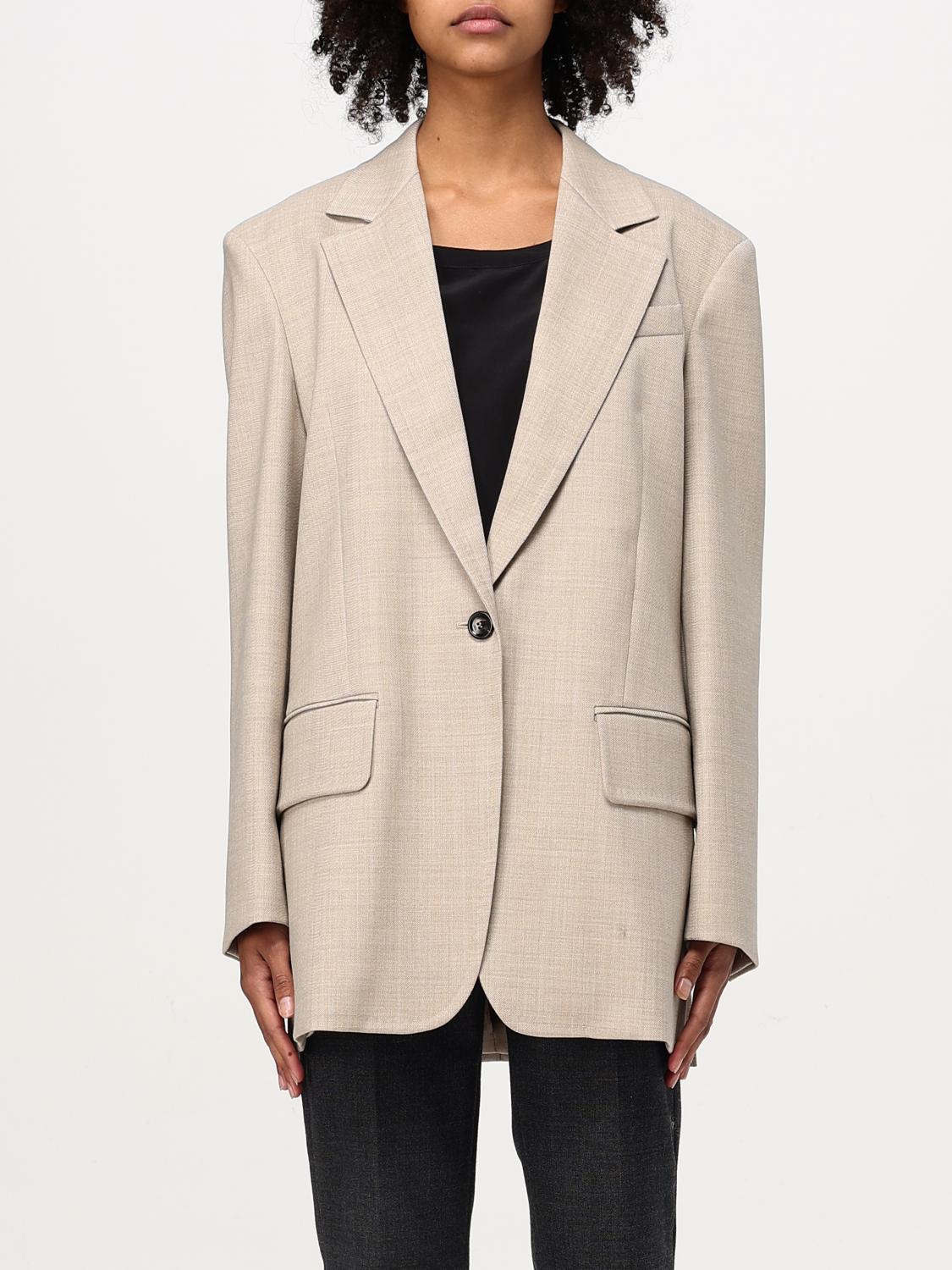 Shop Max Mara Blazer Woman Color Brown In Braun
