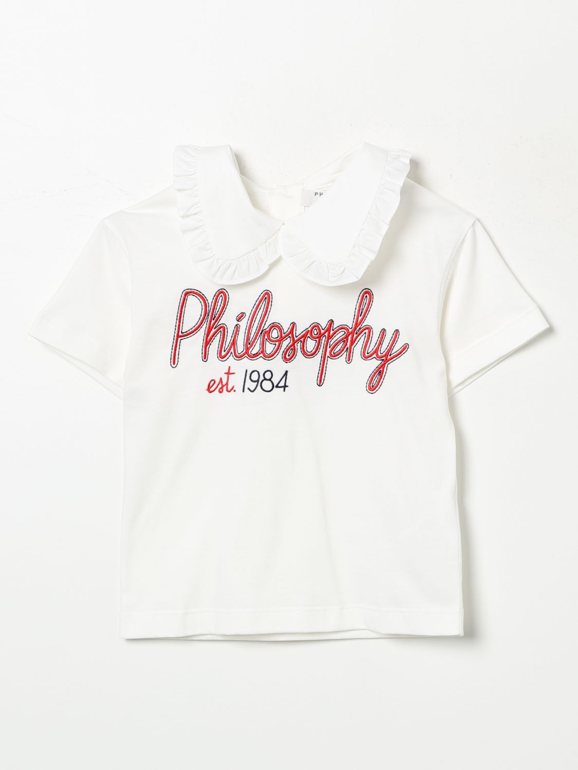 Shop Philosophy Di Lorenzo Serafini T-shirt  Kids Color Yellow Cream