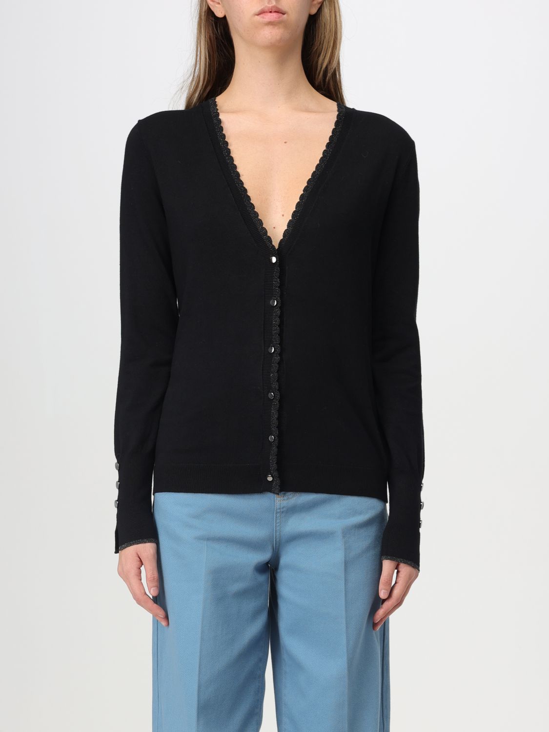 Shop Liu •jo Cardigan Liu Jo Woman Color Black In Schwarz