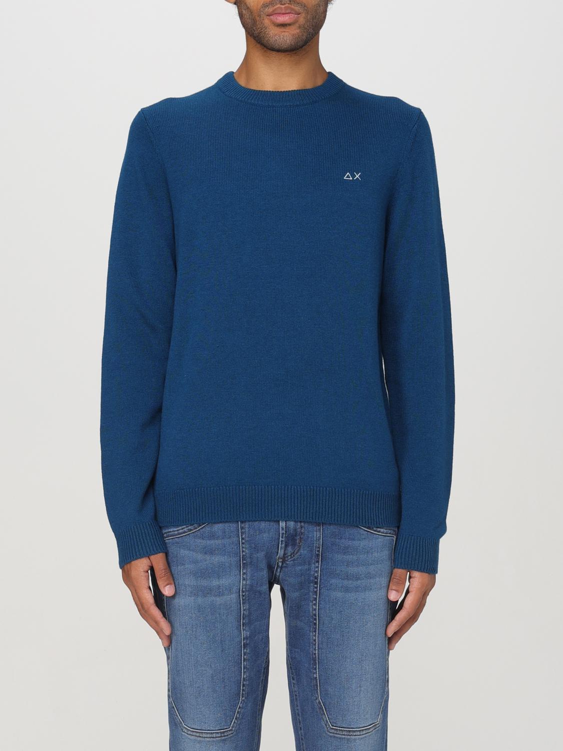 Shop Sun 68 Sweater  Men Color Blue 1 In Blau 1