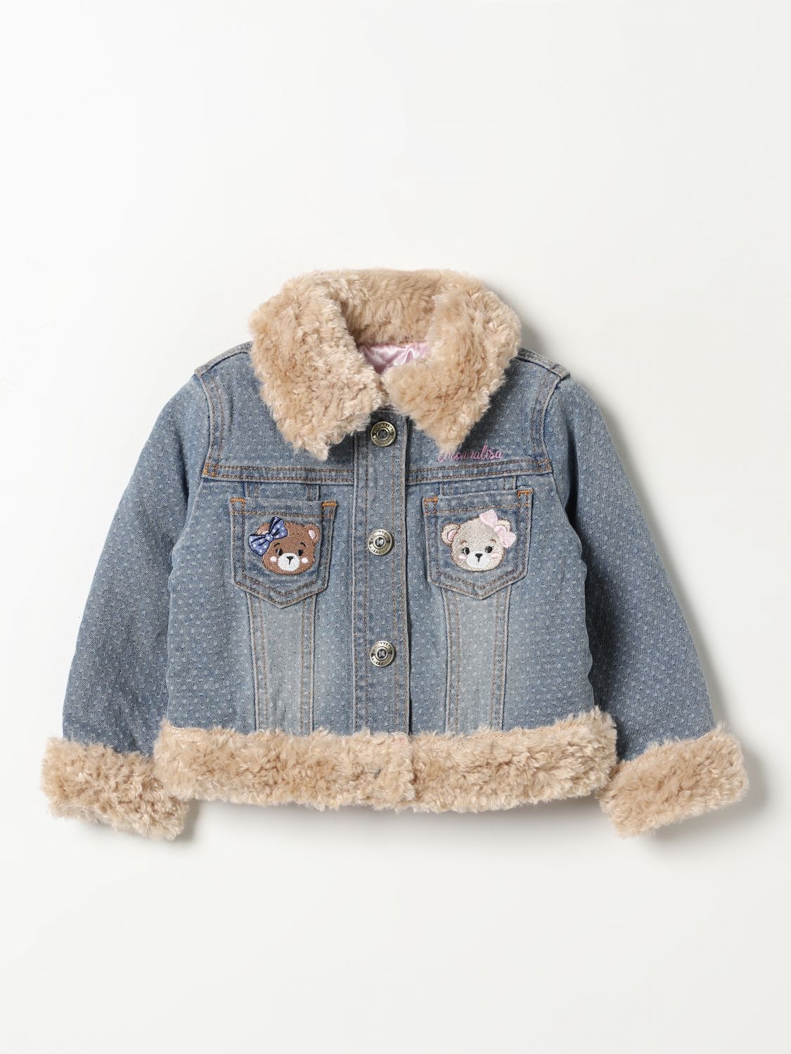 Shop Monnalisa Coats  Kids Color Blue In Blau