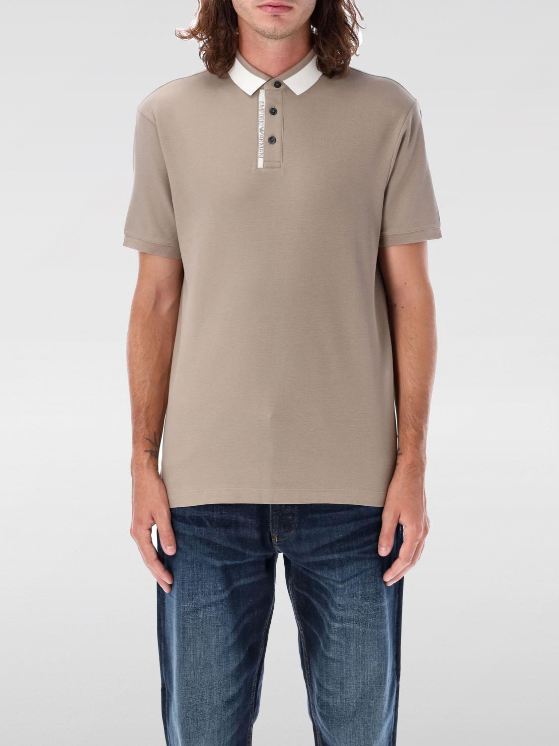 Emporio Armani Polo Shirt With Short Sleeves And Front Logo In Blau