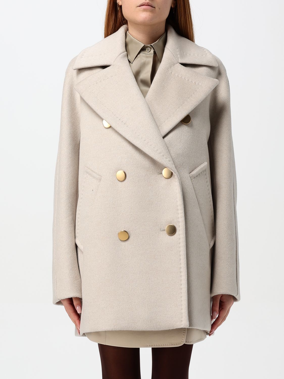 Shop Max Mara Coat  Woman Color Beige