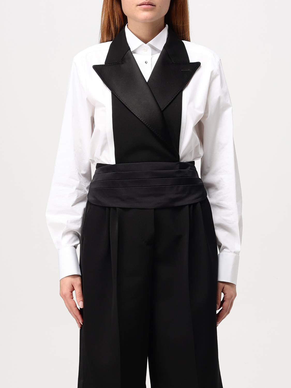 Dolce & Gabbana Black Double-breasted Vest With Rear Cut-out In Silk And Wool Woman In Schwarz