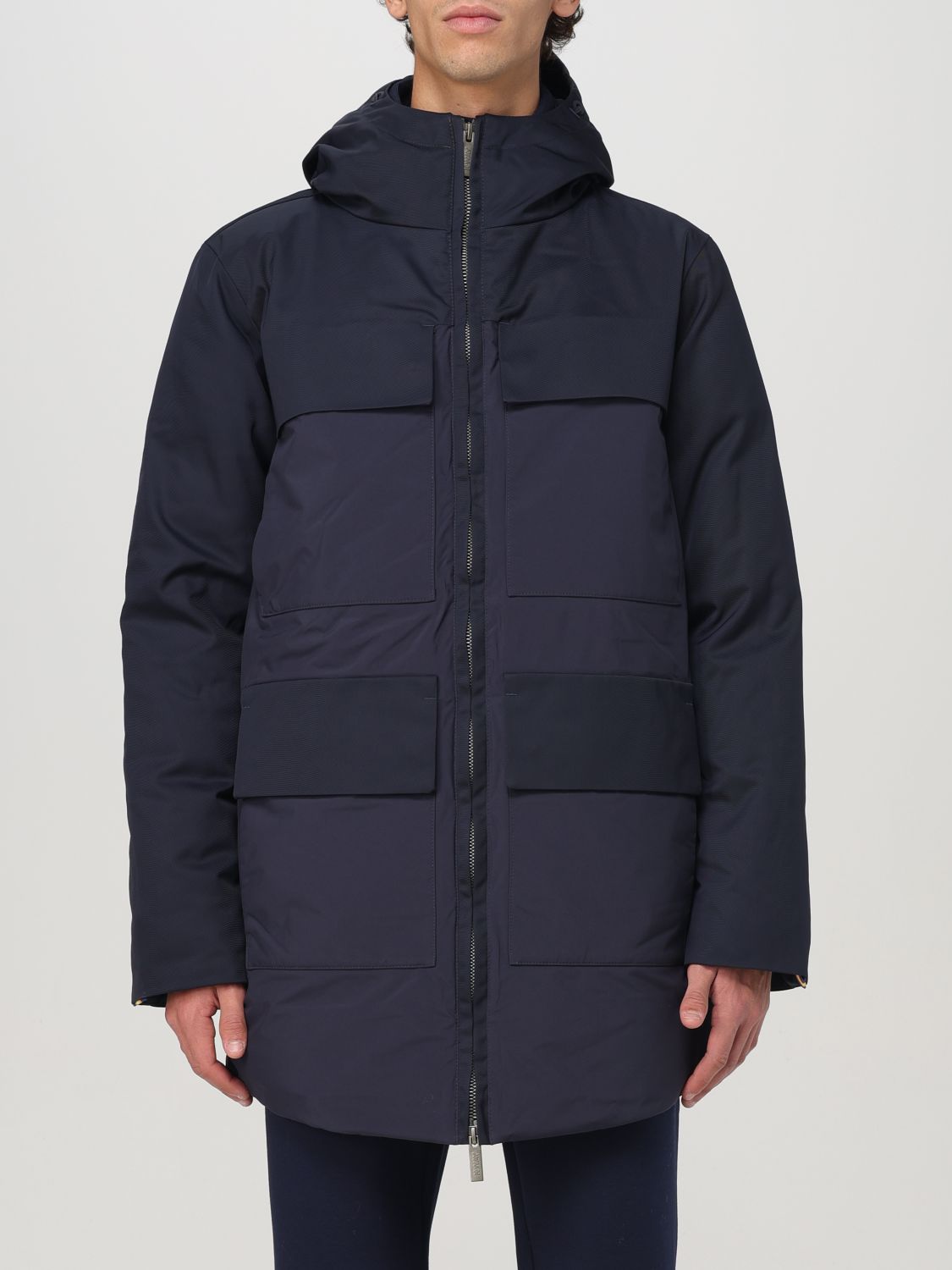 Shop K-way Coat  Men Color Blue In Blau