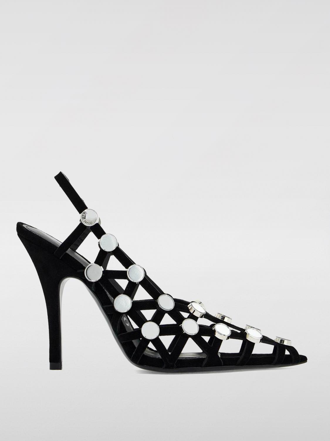 Attico Grid Slingback Dã©col In Black
