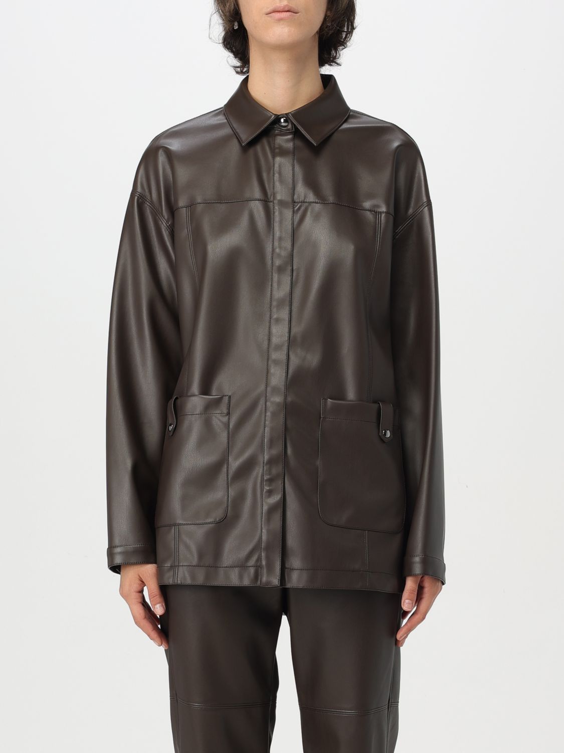 Shop Max Mara Jacket  Leisure Woman Color Brown In Braun