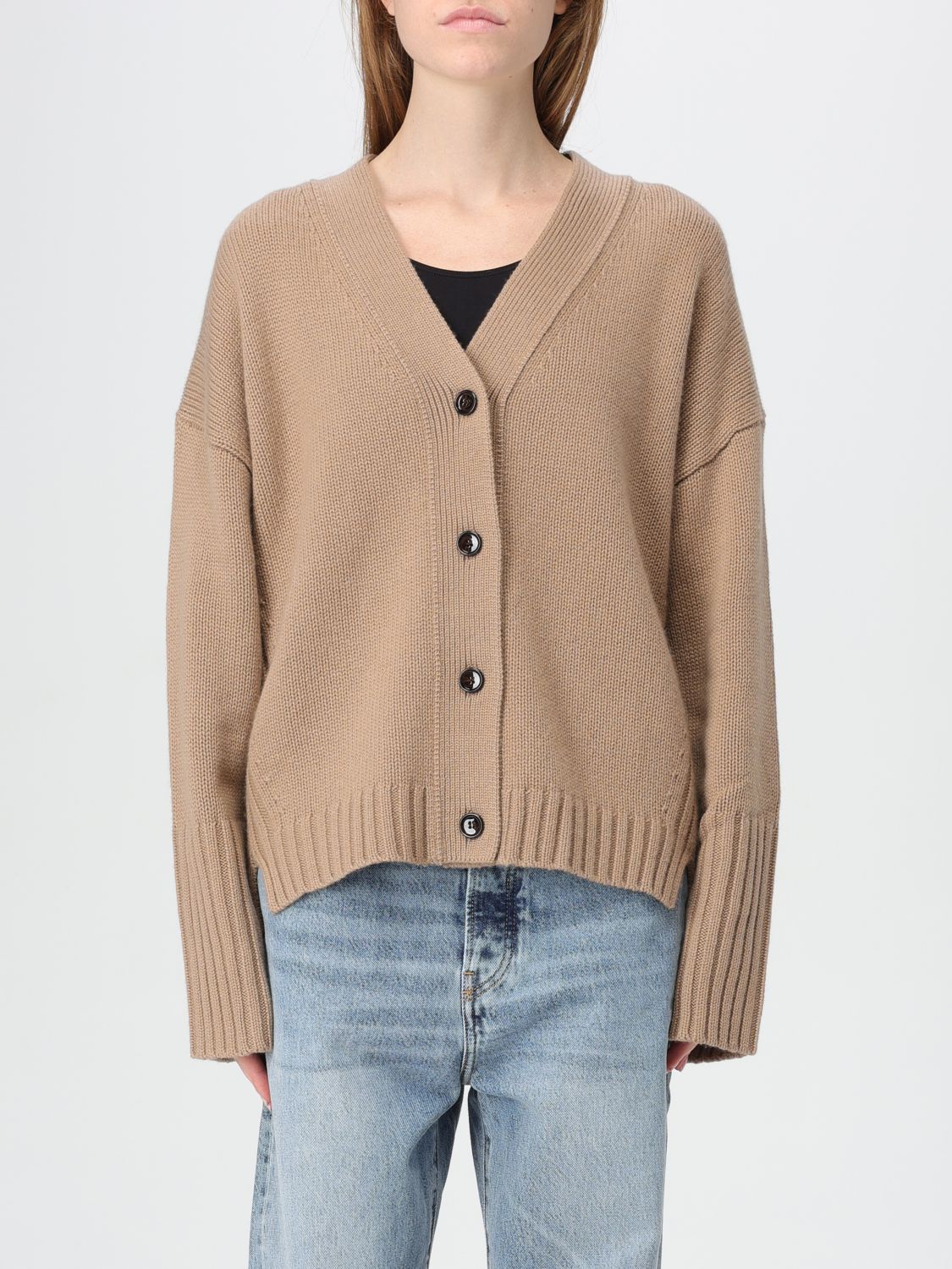 Shop Allude Cardigan  Woman Color Brown In Braun