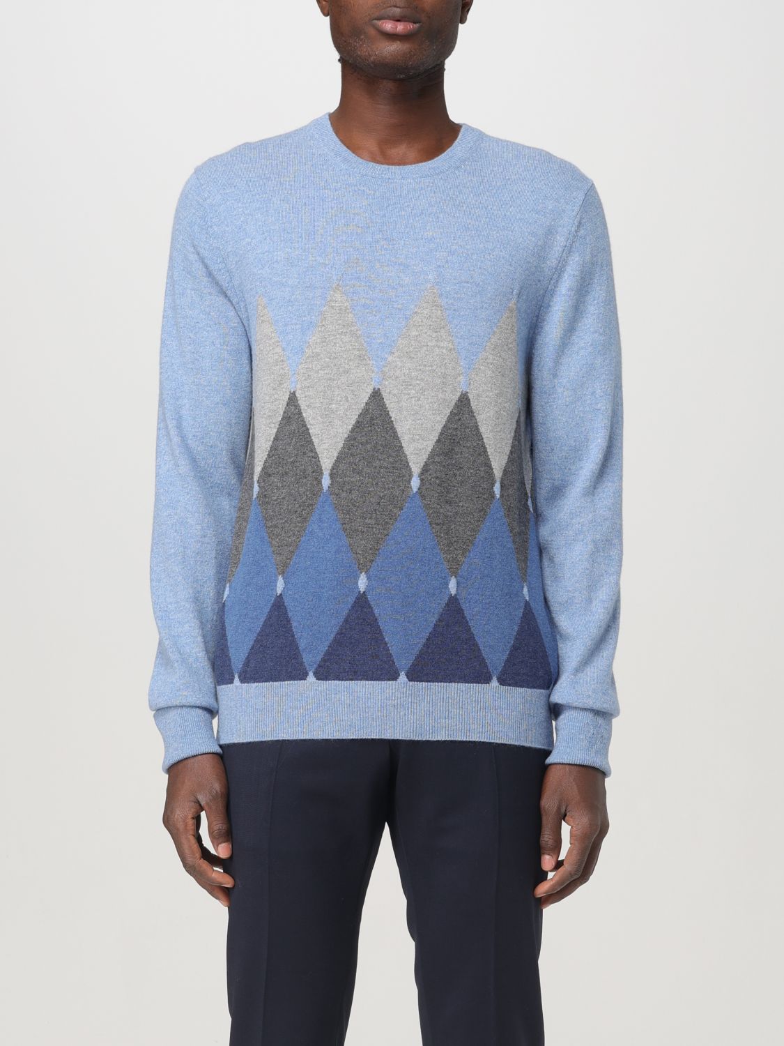 Shop Ballantyne Sweater  Men Color Sky Blue In Hellblau