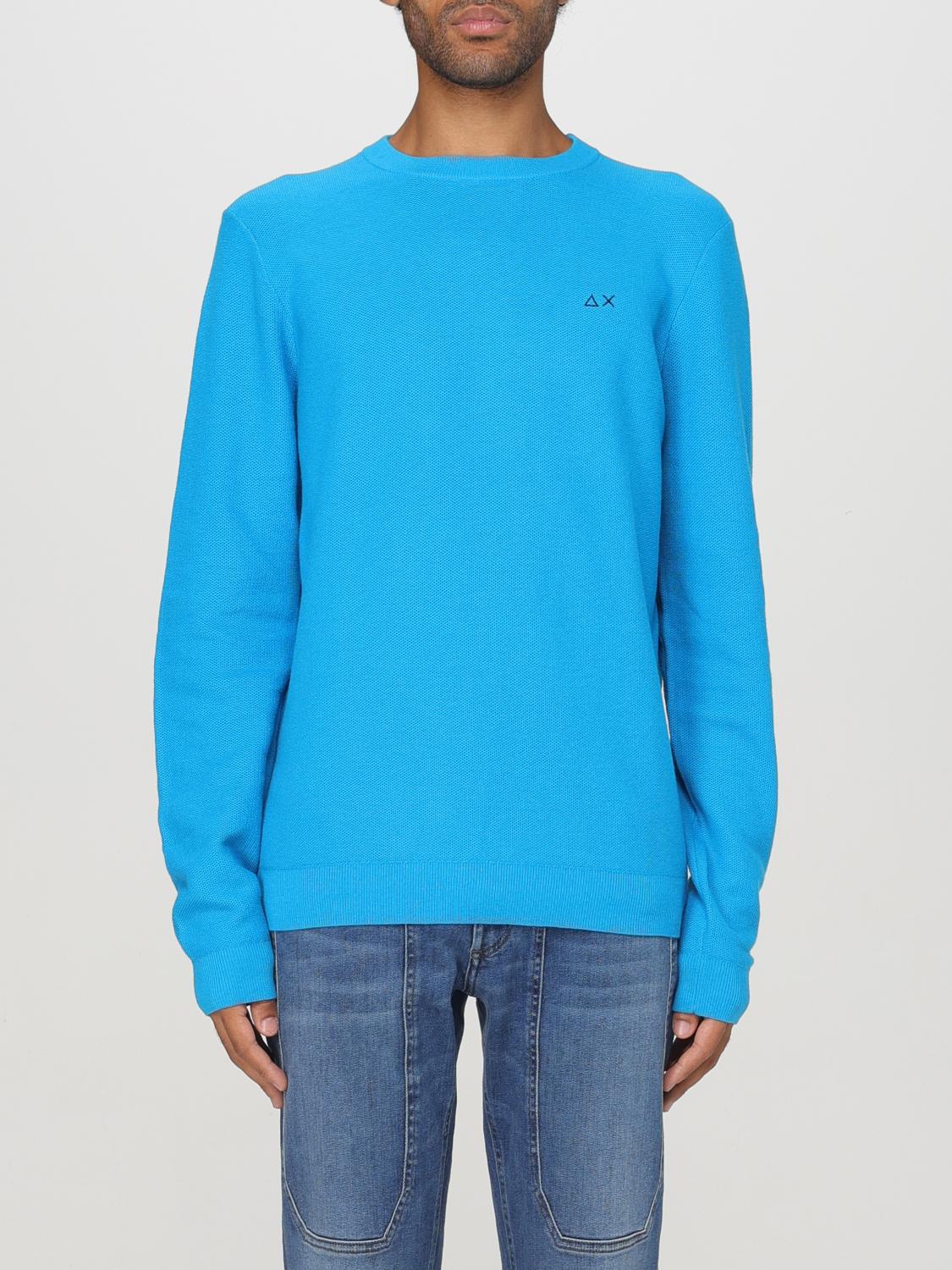Sun 68 Embroidered Crew-neck Sweater In Blue