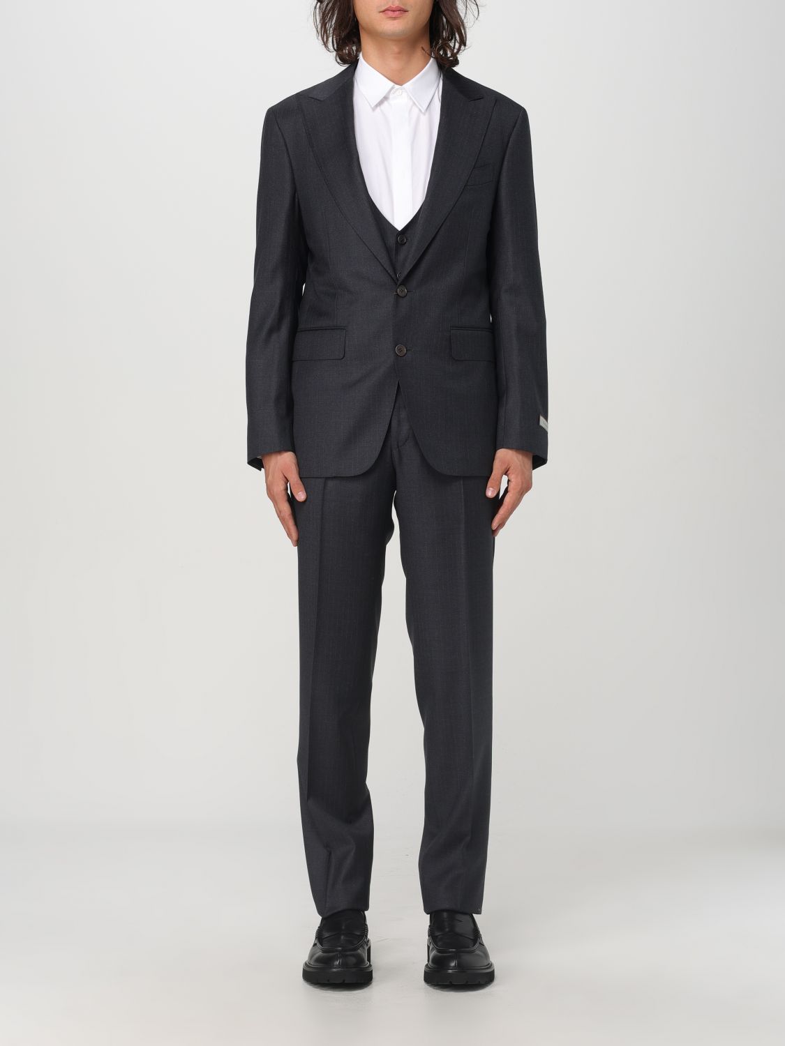 Shop Canali Suit  Men Color Charcoal