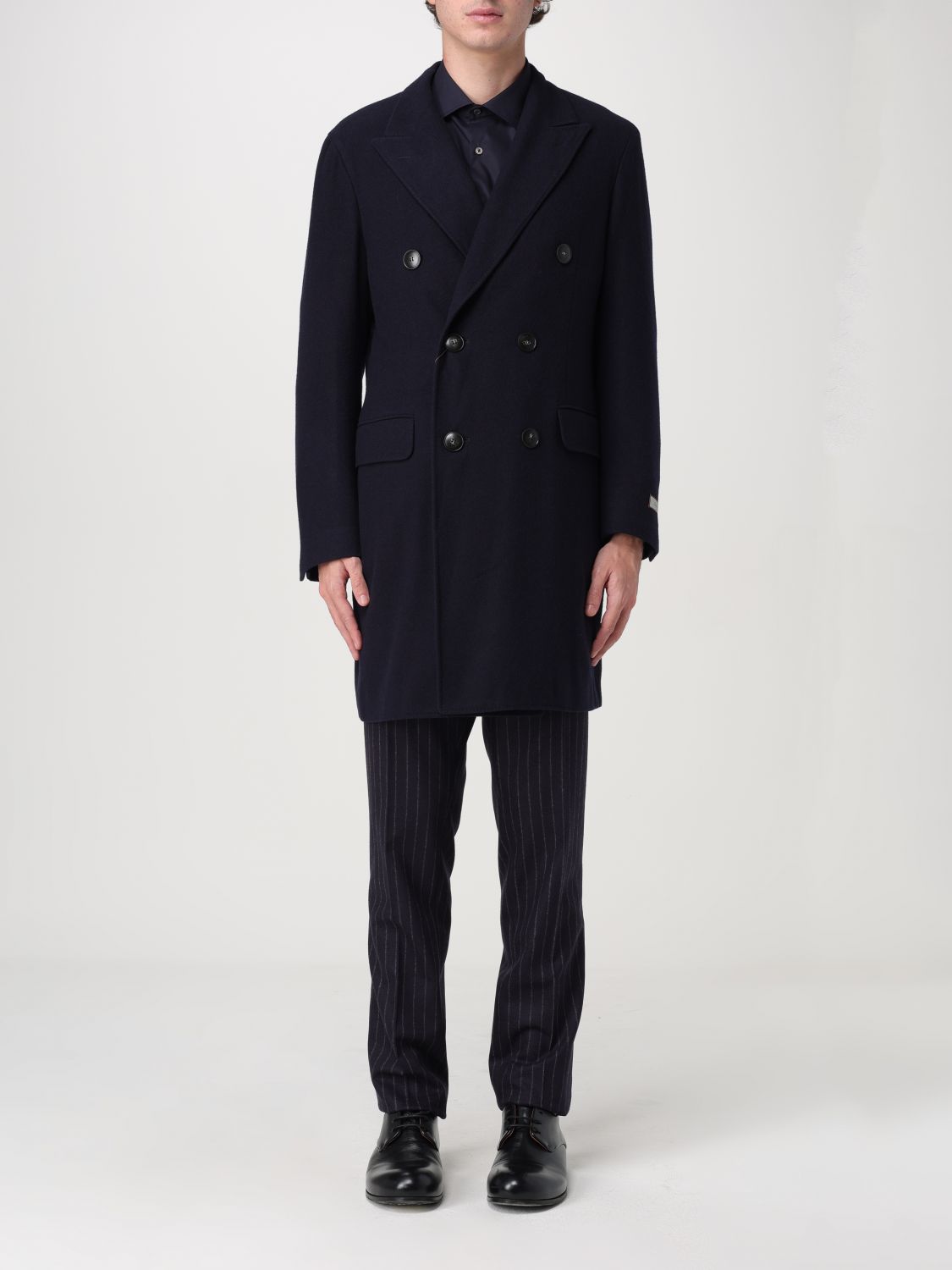 Shop Canali Coat  Men Color Black In Schwarz