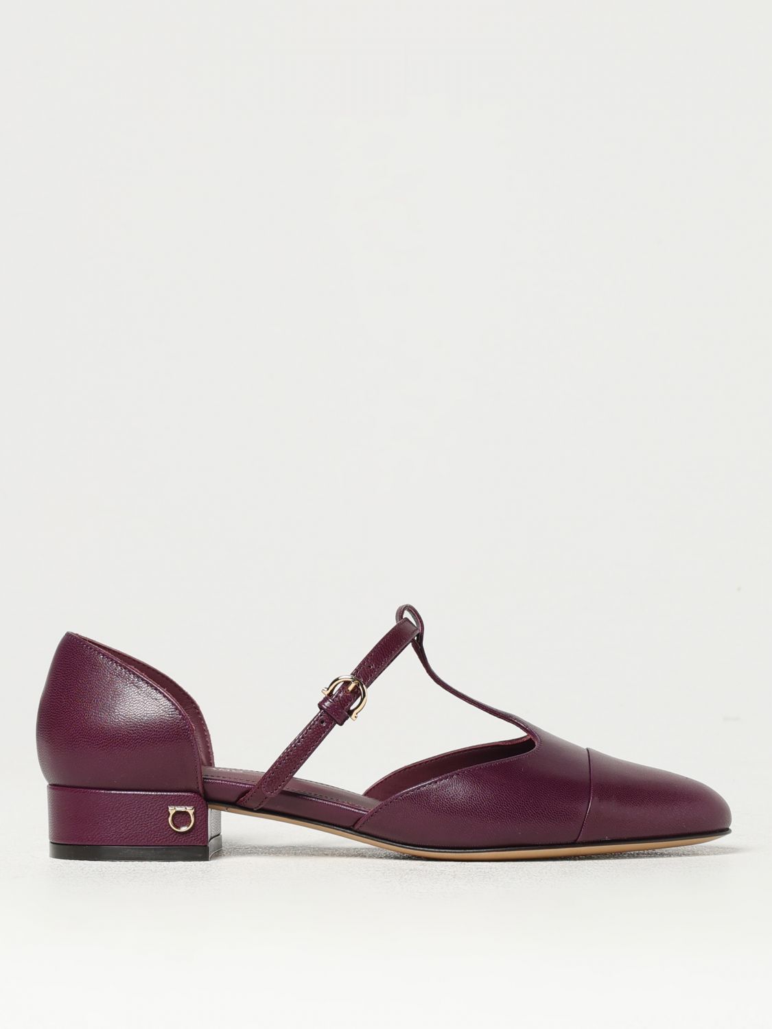 Ferragamo Ballet Flats  Woman Color Red Purple In Brown