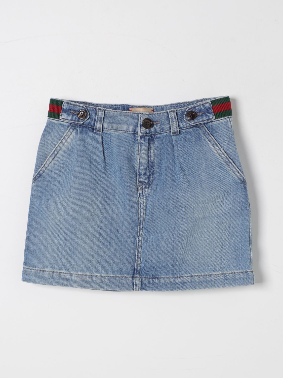 Shop Gucci Skirt  Kids Color Blue In Blau