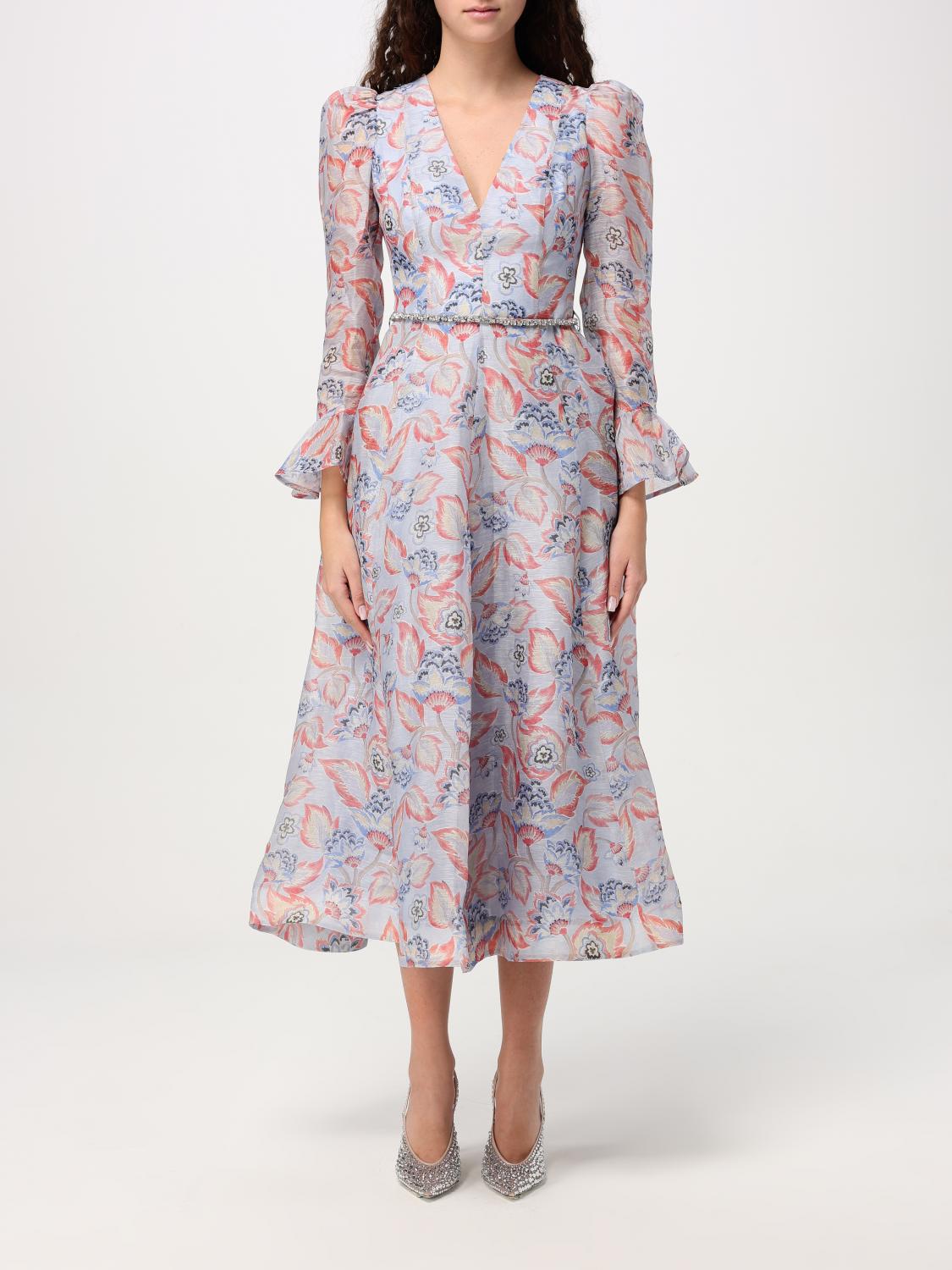 Zimmermann Womens Sapphire Eden Eden Flower-print Linen And Silk-blend Midi Dress In Blau