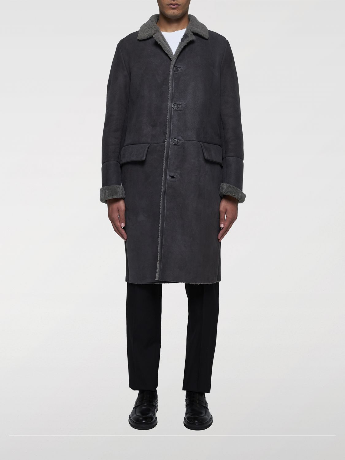 Shop Salvatore Santoro Coat  Men Color Grey In Grau