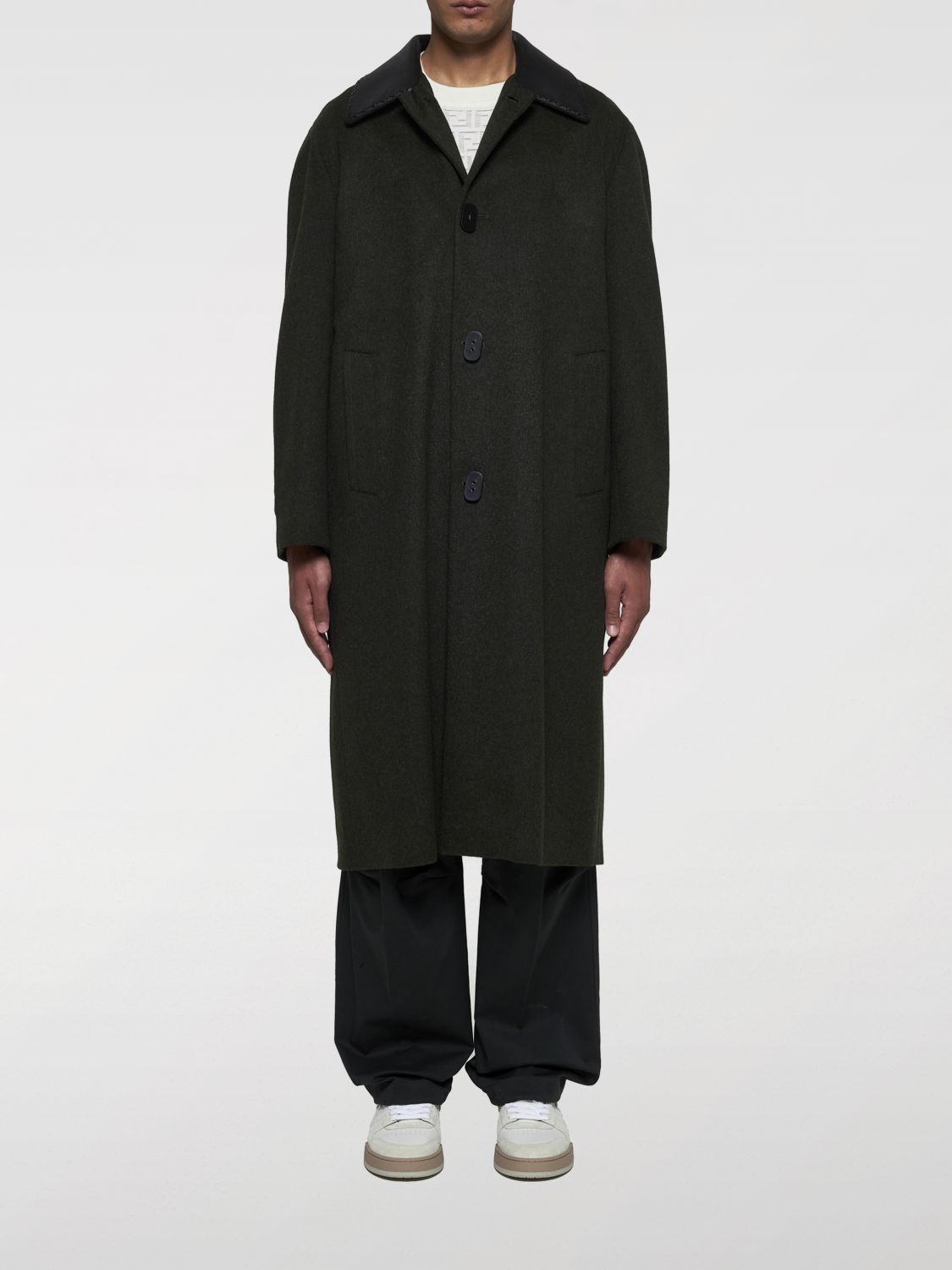 Fendi Coat  Men Color Beige In Black