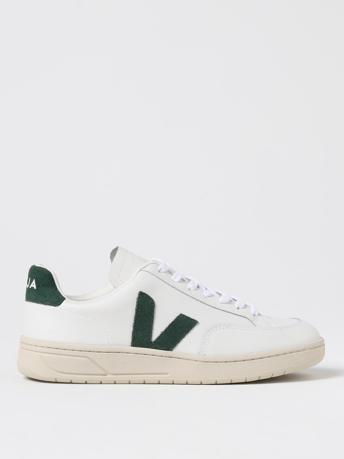 Veja V-10 Faux Leather Sneakers In Weiss