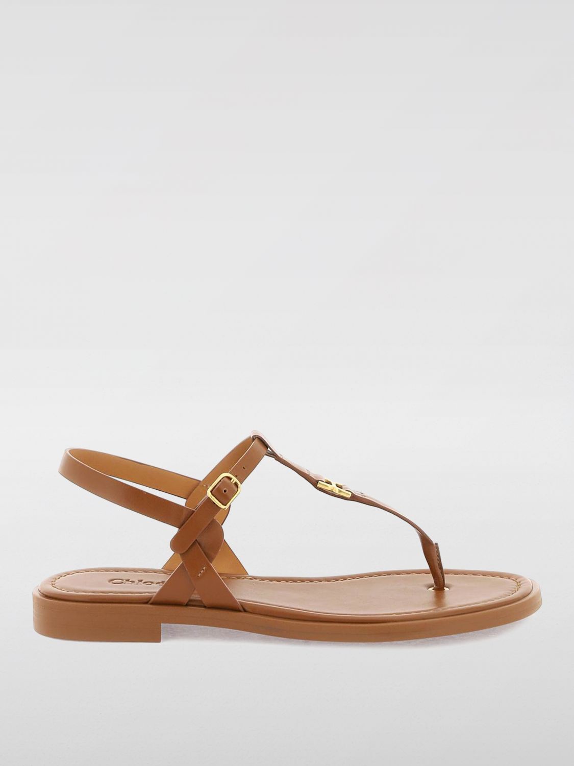 Shop Chloé Flat Sandals  Woman Color Leather In Leder