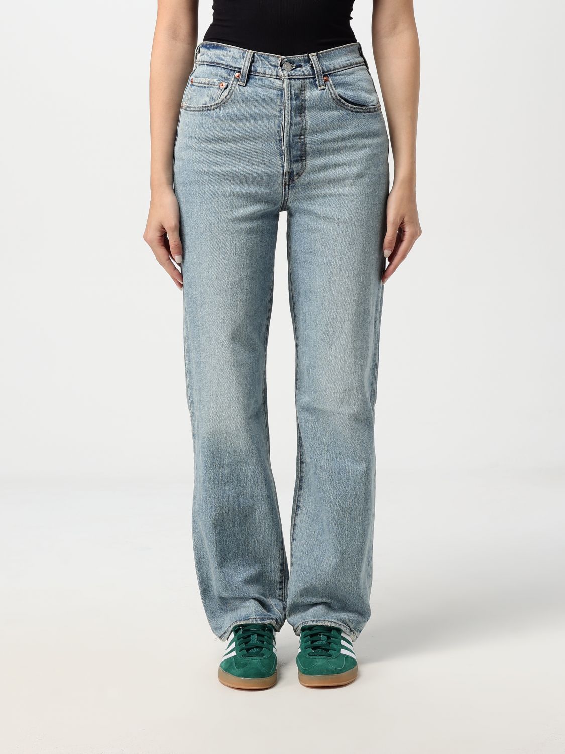 Shop Levi's Jeans  Woman Color Blue In Blau