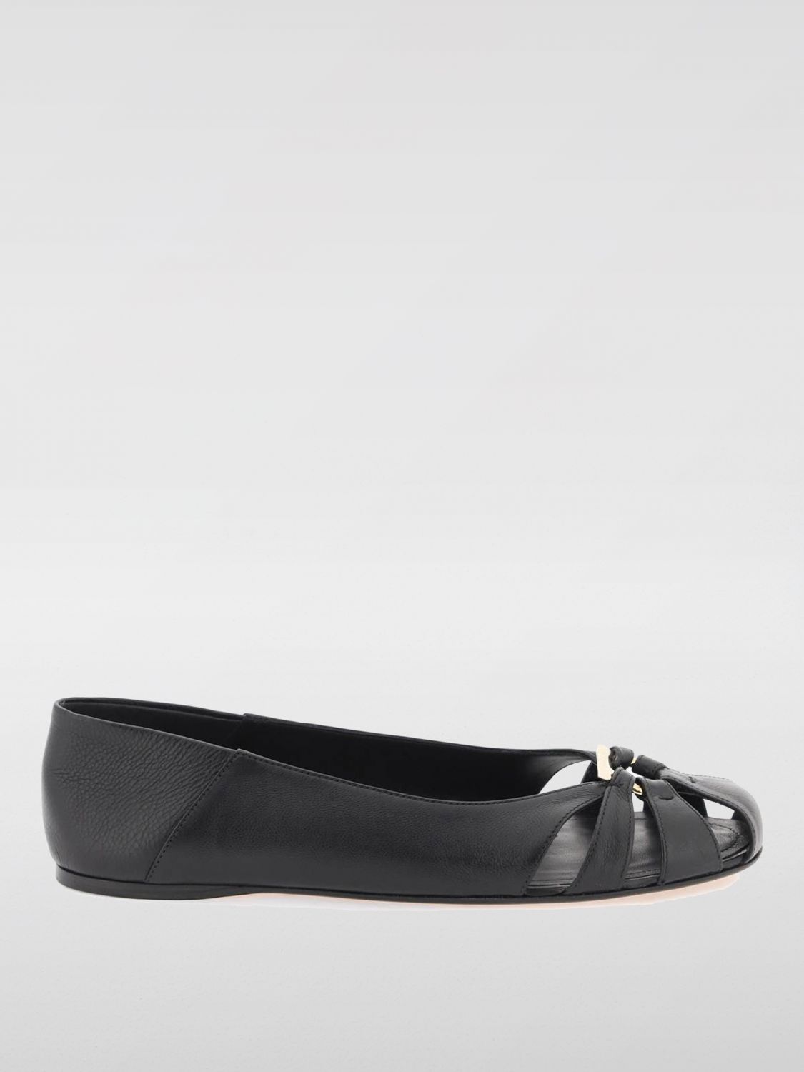 Shop Ferragamo Flat Shoes  Woman Color Black In Schwarz