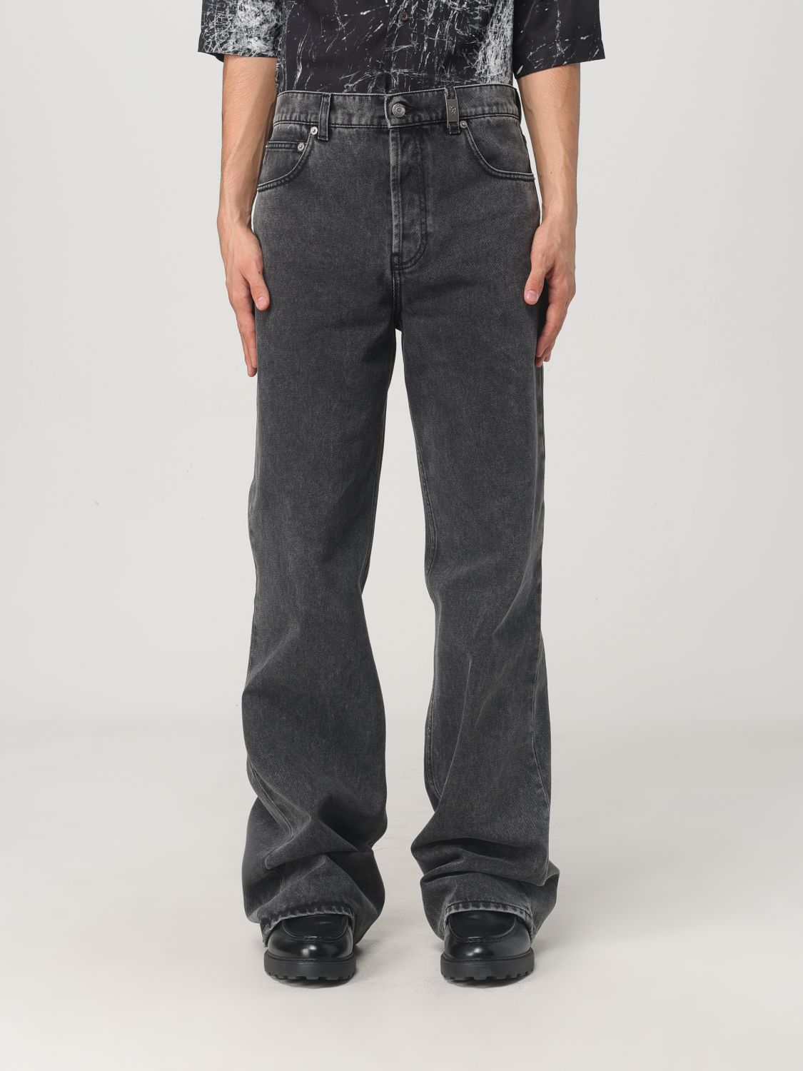 Shop Alexander Mcqueen Jeans  Men Color Grey In Grau