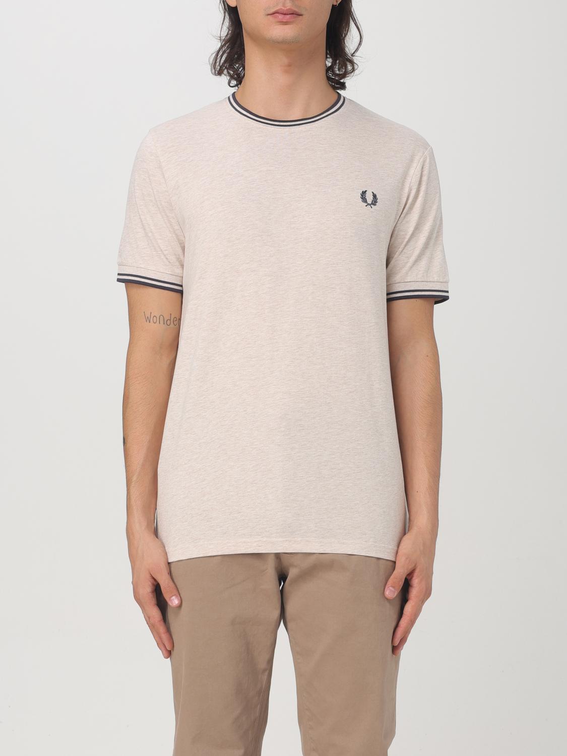 Shop Fred Perry T-shirt  Men Color Beige