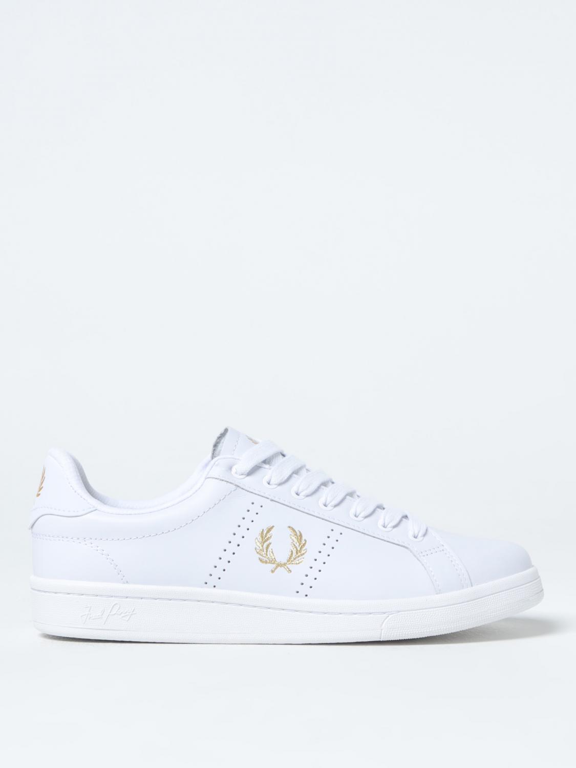 Fred Perry B721 Mens Leather Trainers In Weiss