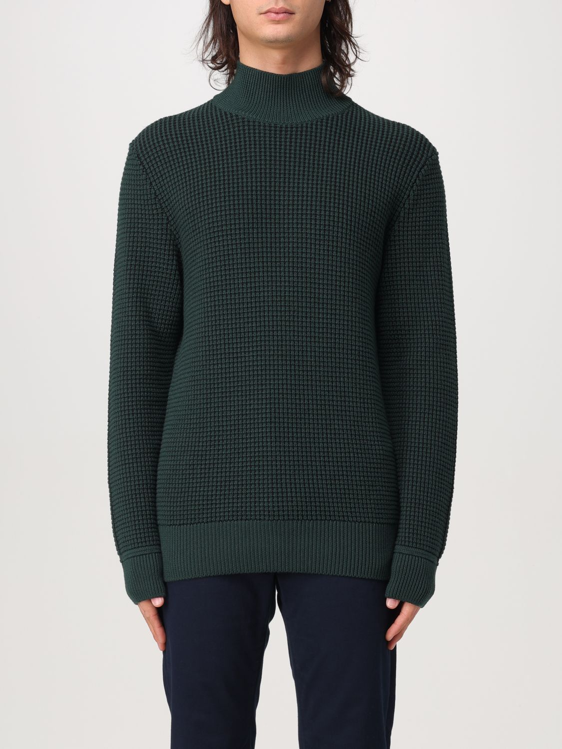 Shop Hugo Boss Sweater Boss Men Color Green In Grün