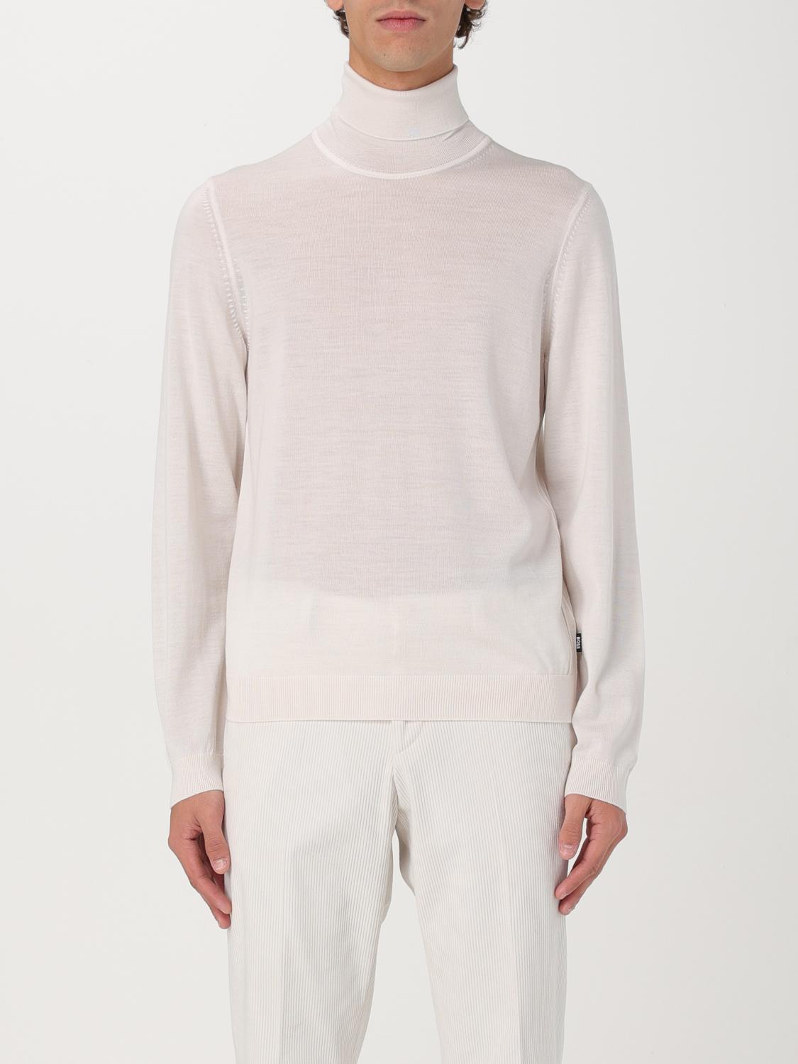 HUGO BOSS SWEATER BOSS MEN COLOR YELLOW CREAM G19169090