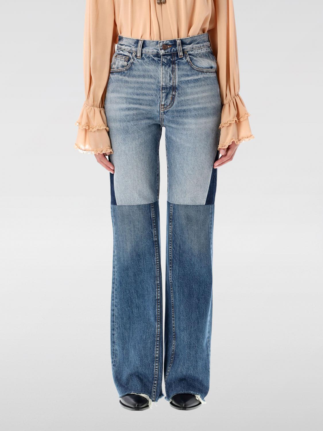 Chloé Flared Patchwork Jeans In Bunt