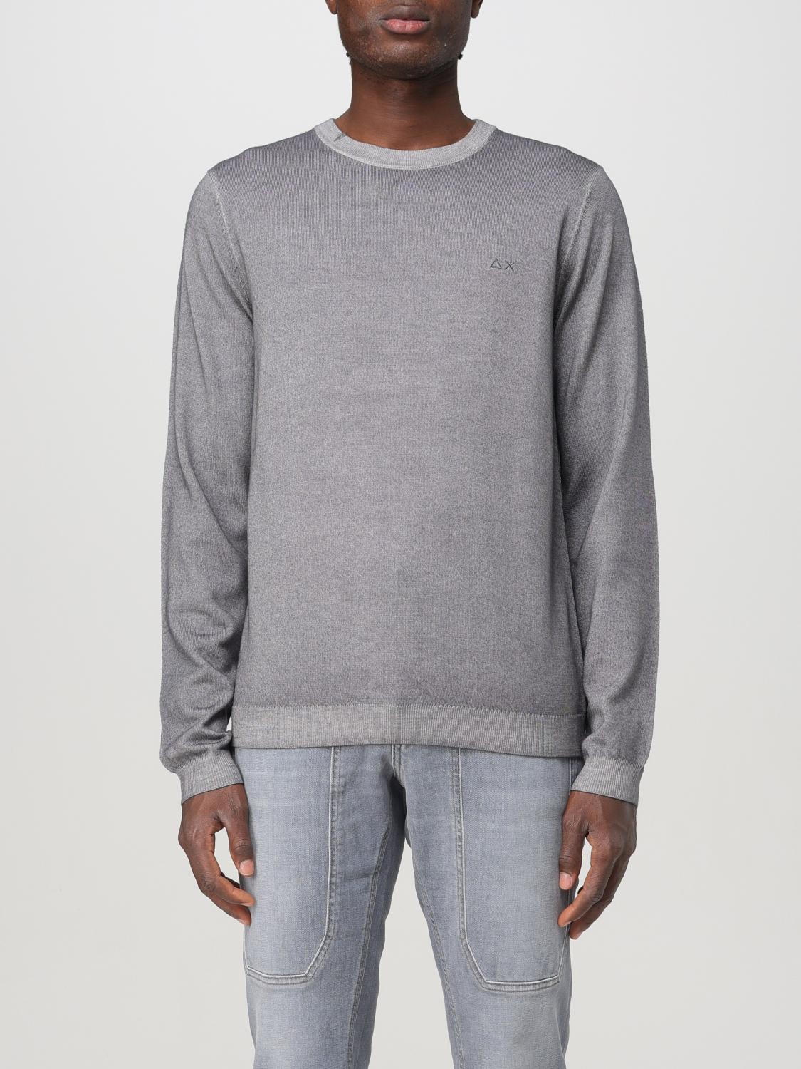 Shop Sun 68 Sweater  Men Color Grey In Grau