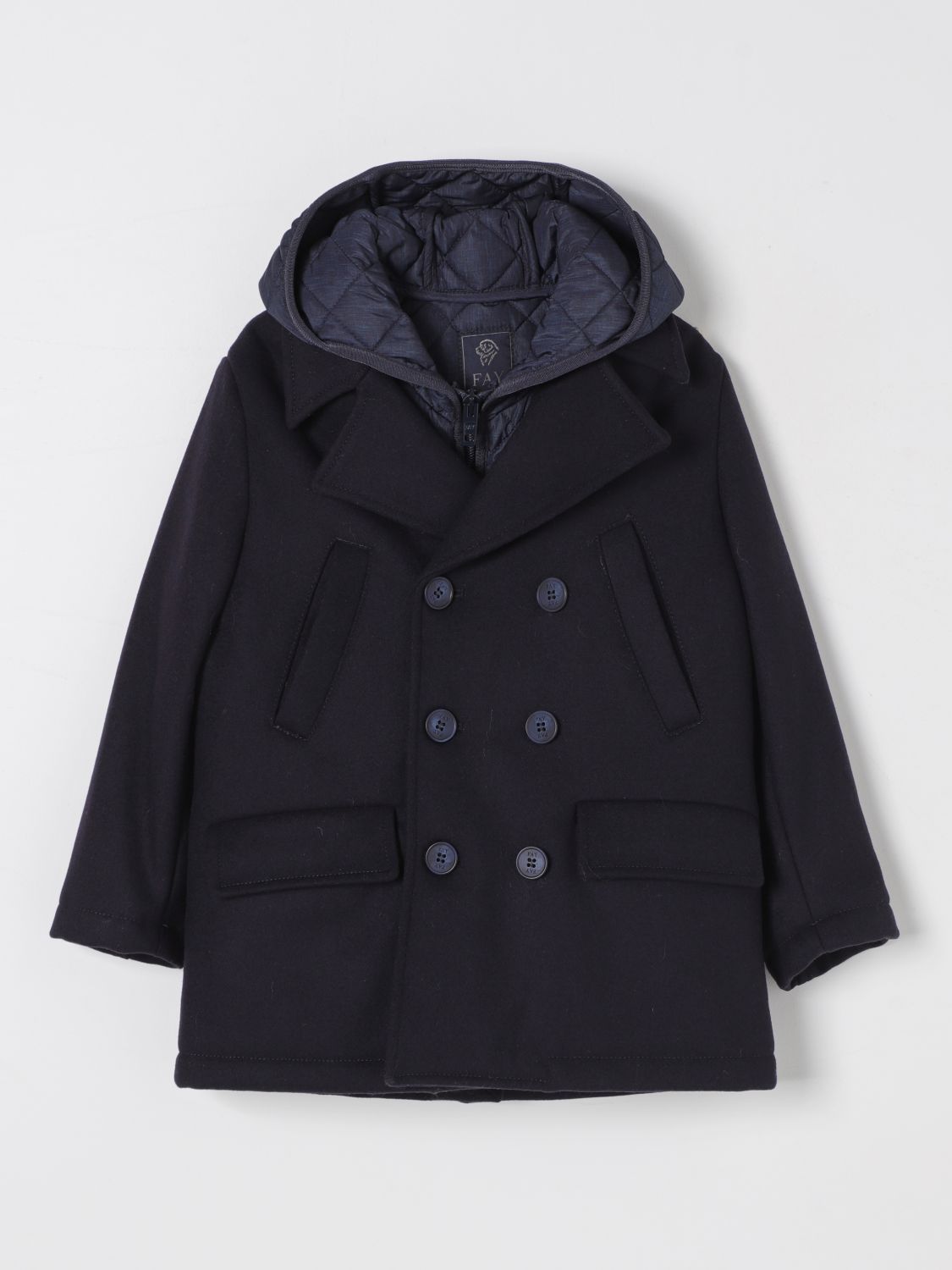 Fay Junior Coat  Kids Color Blue In Black