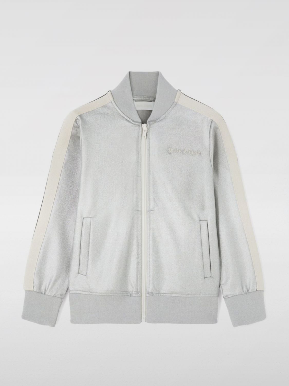 Shop Palm Angels Jacket  Kids Color Silver In Silber