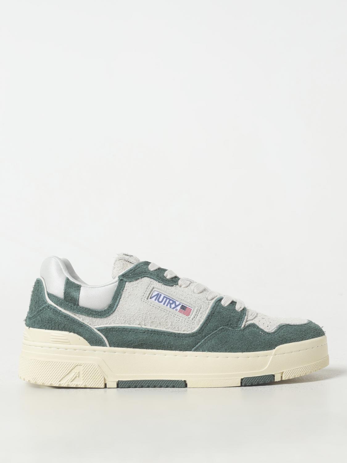 Autry Suede And Mesh Sneakers With Rubber Sole In Flaschengrün