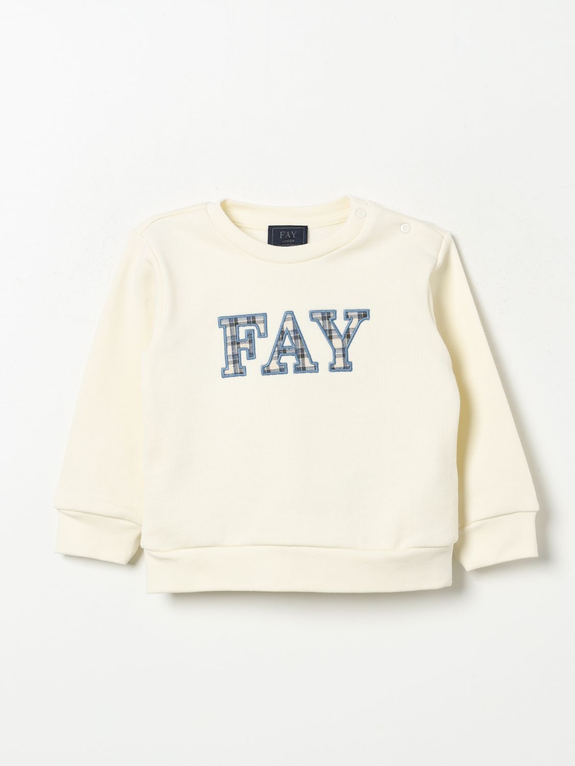 Shop Fay Junior Sweater  Kids Color White In Weiss