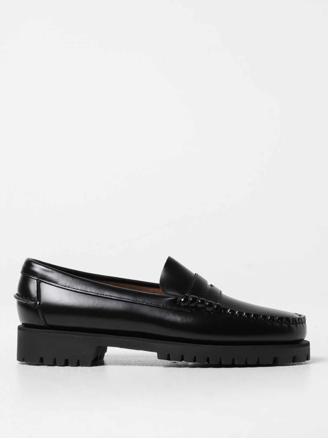 Sebago Dan Lug Woman. Mocassino 4 Stagioni Slip-on Con Beefroll. Realizzato In Pelle Pieno Fiore Spazzolata In Schwarz