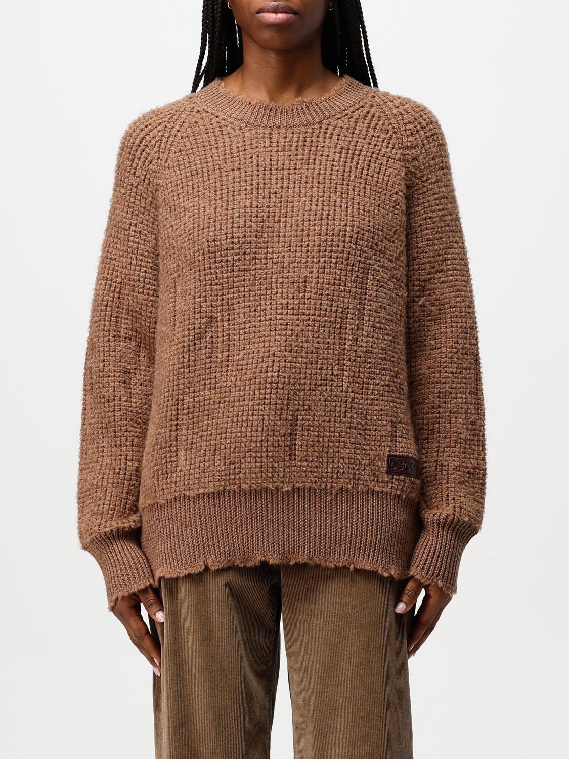 Dsquared2 Woman Sweater Camel Size L Wool In Brown