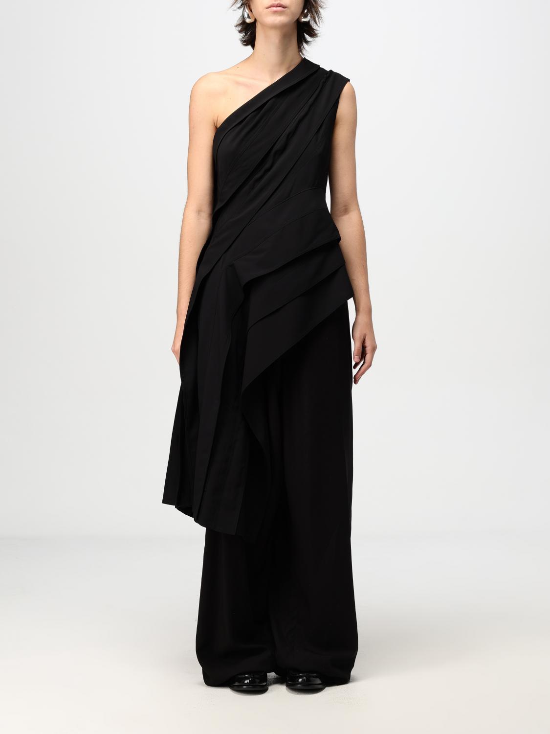 Bottega Veneta Draped Asymmetric Crepe One-shoulder Top In Schwarz