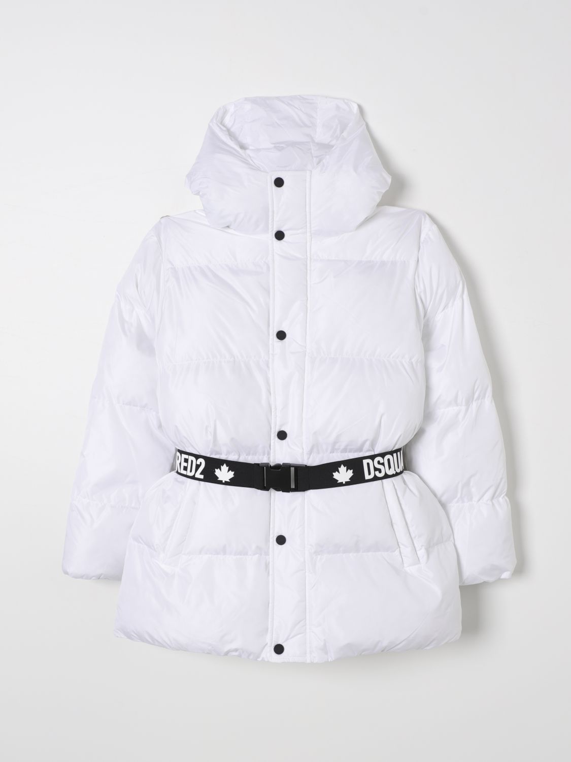 Shop Dsquared2 Coat  Kids Color White In Weiss