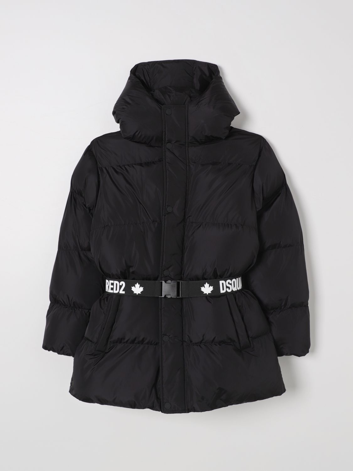 Shop Dsquared2 Coat  Kids Color Black In Schwarz