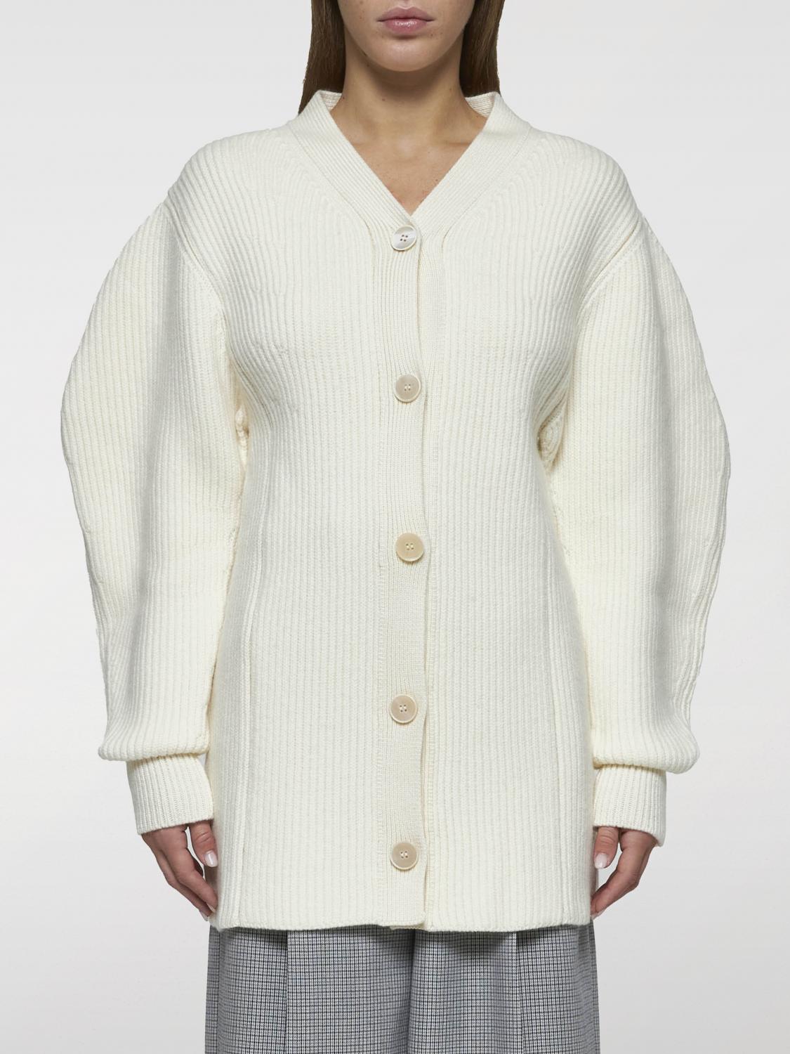 Jil Sander Wool Long Cardigan In Weiss